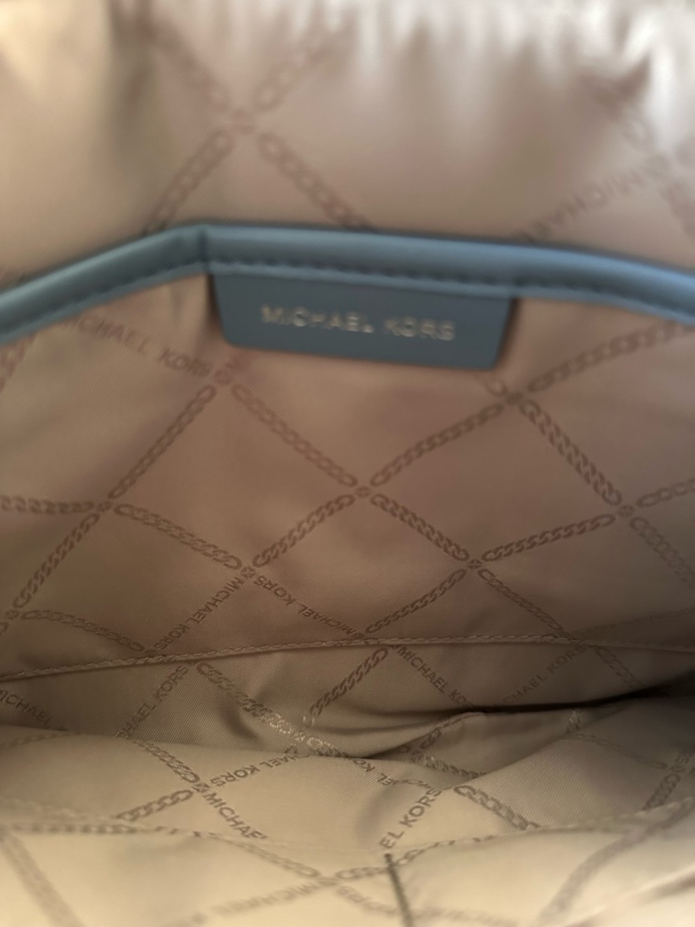 Michael Kors Light Blue Quilted Wristlet with Gold Studs - Picture 4 of 5